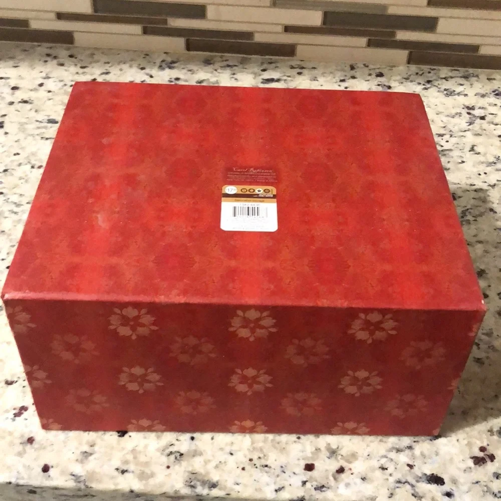 Beautiful Floral Orange Red White Decorative Storage Home Decor Gift Box 2 Keep